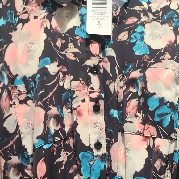 Torrid Blue Floral Midi Shirt Dress - Picture 3 of 7
